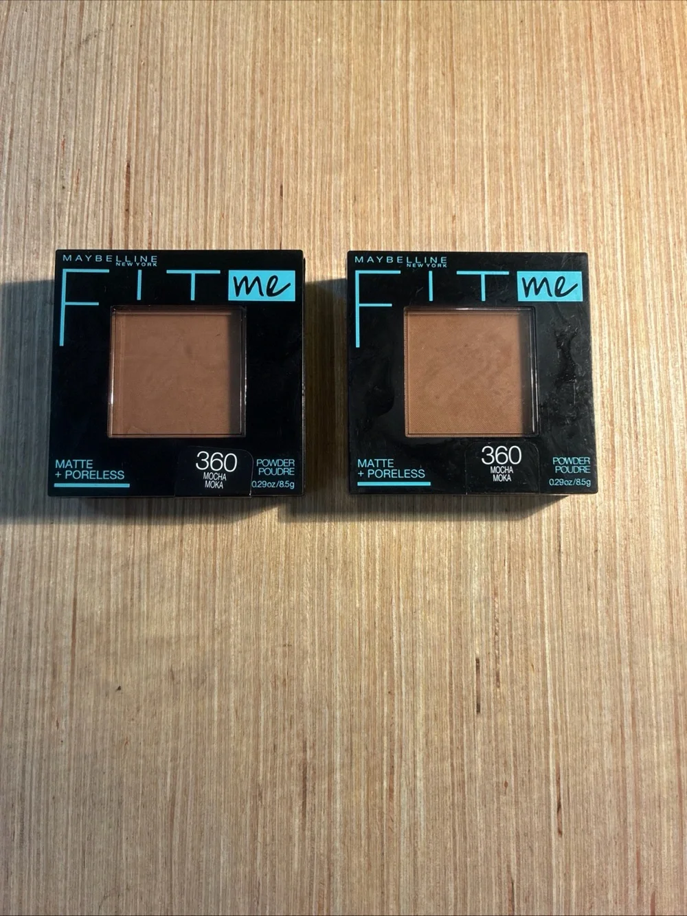 Maybelline Fit Me Matte + Poreless Pressed Powder - 360 Mocha Brown QTY 2
